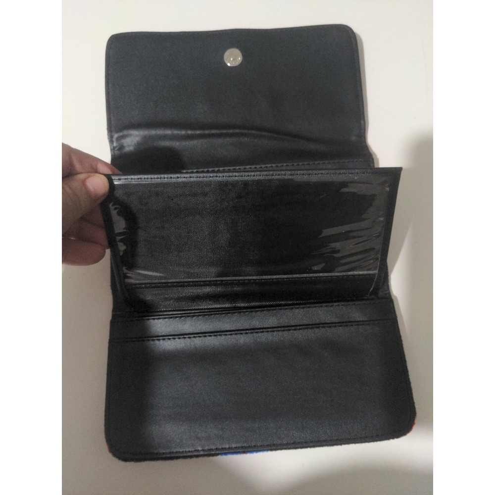 Women's Silver Cross Religious Bright Fleece Fabric Covered Wallet 8" X 5" - Picture 6 of 9